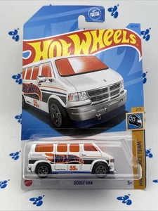 2023 Hot Wheels HW 55 Race Team 2/5 Dodge Van 1:64 White W8 COMBINE SHIP - Picture 1 of 13