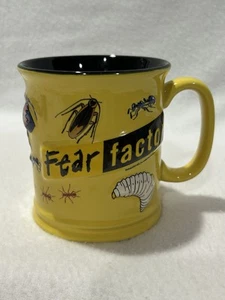 FEAR FACTOR Show Yellow Coffee Mug Raised 3D Bugs SURPRISE Bug in Mug!! - Picture 1 of 8