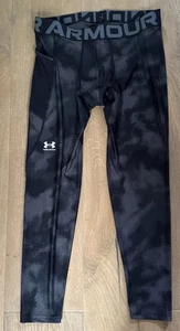 Under Armour HeatGear Mens Compression Tights Grey Black Leggings New XL - Picture 1 of 9