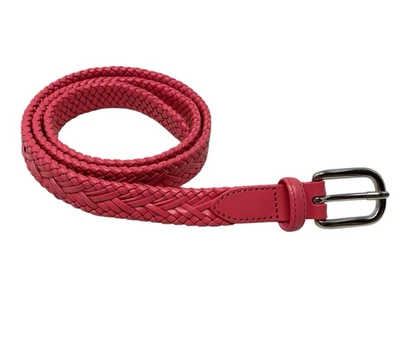 Vintage Talbots Womens Pink Woven Skinny Belt Genuine Leather Size Small Boho - Image 1 of 4