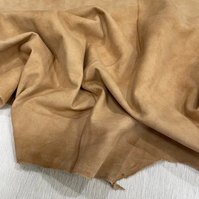 Avetco Tan Lambskin Suede 5–6 Sq Ft Good Grade Soft Garment Quality Lamb Hide - Image 1 of 4