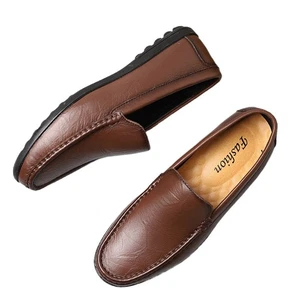 Zapatos de cuero para hombre informales marca hombres mocasines transpirables sin cordones zapatos para conducir para hombre - Imagen 1 de 19