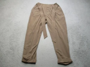 Pantalones Athleta Mujer 14 Caqui Cardiff Elastizados Viaje Corbata Cinturón Poliéster Cónico - Imagen 1 de 12