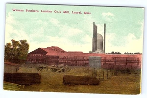 Laurel Mississippi Wausau Southern Lumber Company's Mill Postcard D737 - Picture 1 of 2