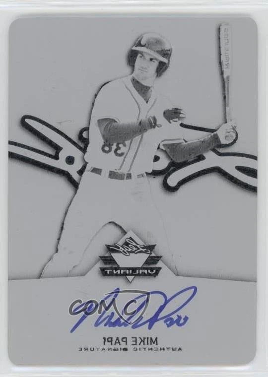 2014 Leaf Valiant Printing Plate Black 1/1 Mike Papi #BA-MP2 Auto - Image 1 of 2