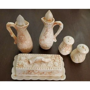 Vintage Lefton Öl und Vinagar mit Butterdose und Salz und Pfeffer Set - Bild 1 von 10