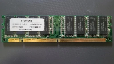 Siemens Infineon 128MB UDIMM PC100 DIMM RAM Memory Module / HYS64V16220GU-8-B - Image 1 of 2