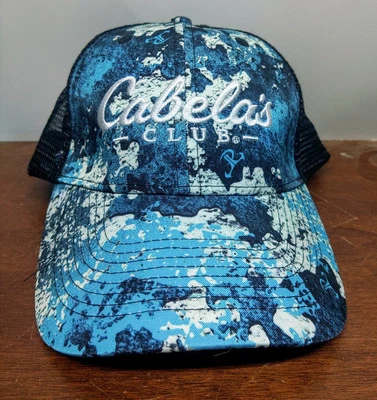 Cabela's Club Blue Camo Baseball Cap Hat Outdoors Hunting Fishing Snapback - Image 1 of 4