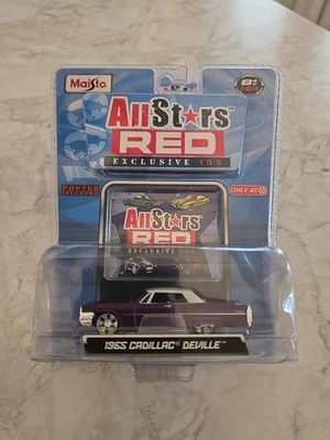 Cadillac Maisto All Stars 2008 rojo 1965 cupé DeVille Lowrider púrpura 1:64 Foto 1 de 3