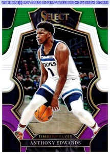 2022-23 Panini Select Anthony Edwards #146 Green White Purple Prizms - Bild 1 von 2