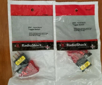 (2x) INTERRUPTOR DE PALANCA DE MONTAJE EN PANEL RADIO SHACK SPST CLASIFICADO 20A A 12VAC P/N: 275-0601 Foto 1 de 2