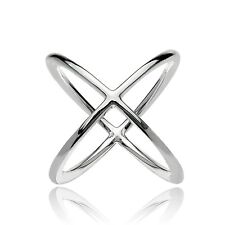 Sterling Silver Polished Criss-Cross X Ring