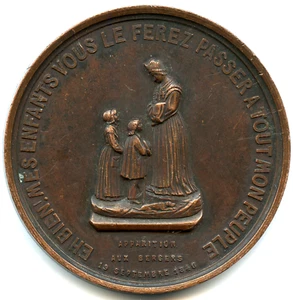 médaille bronze Notre Dame de Réconciliatrice de la Salette , 1846 n°T - Picture 1 of 2