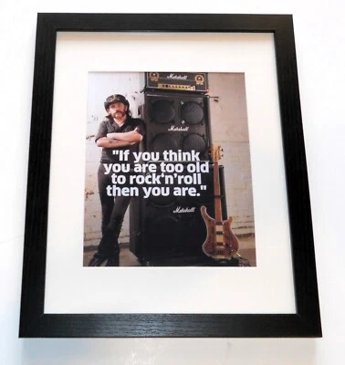 Framed Lemmy Kilmister - Marshall Bass Stack Motorhead 13"x16" Too Old to Rock - Image 1 of 4
