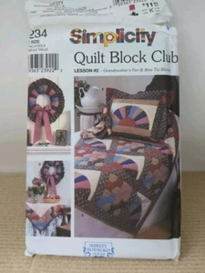 Simplicity 9234 Quilt Block Club Grandmother's Fan Bow Tie Blocks Lesson 2 UNCUT - Picture 1 of 3