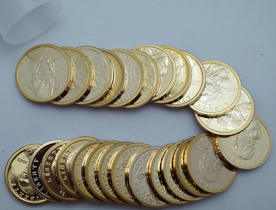 2002-S Proof Sacagawea Native American Dollars - Full Roll - 25 Coins - Image 1 of 3