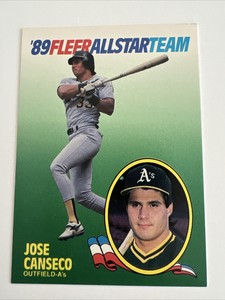 FLEER 1989 MLB Card All Star Team JOSE CANSECO Oakland A’s 🤣#2 EX-NM! ⚾️⚾️⚾️