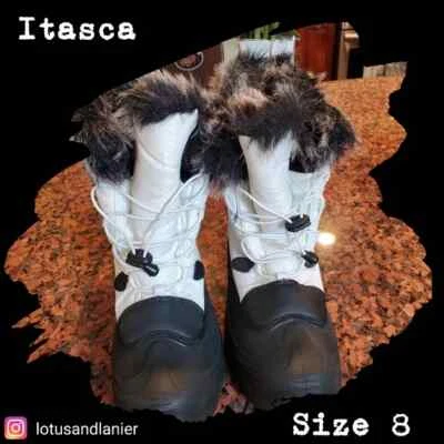Botas de piel Itasca negras/blancas nuevas sin etiquetas talla 8 Foto 1 de 4