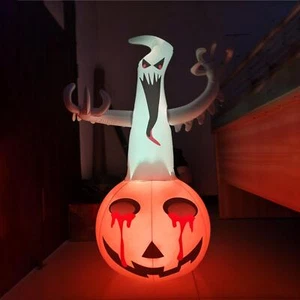 Halloween Inflatable Pumpkin LED Lights Backyard Holiday Lawn Outdoor - Picture 1 of 8