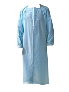 Disposable Blue Gown Liquid Repellent / pack of 20 - Picture 1 of 1
