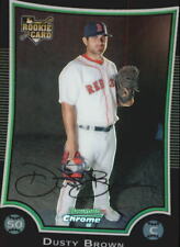 2009 Bowman Chrome Draft Refractors Red Sox Baseball Card #BDP32 Dusty Brown