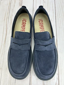 Camper Wagon Penny Loafers Shoes Slip On Blue Suede Moccasin Mens Size 43 - Picture 1 of 10