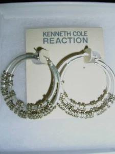 ORECCHINI KENNETH COLE REACTION NUOVI CON ETICHETTE catene oro CERCHI ARGENTO - Foto 1 di 1