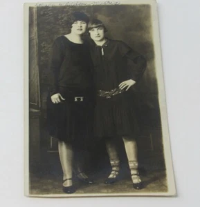 c 1920 Flapper Girls RPPC Sisters - One Beautiful One Masculine - Gay Interest - Picture 1 of 2