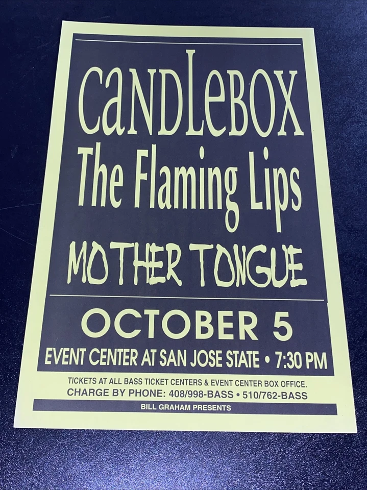 Candlebox The Flaming Lips Mother Tongue San Jose State 1990’s Concert Poster - Image 1 of 1