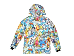 GSOU SNOW Bright Colorful Shell SHRED CITY SKI JACKET Snowboard Coat Kid YOUTH L - Picture 1 of 10