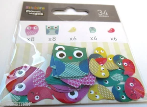 Mini stickers pour tablette ou console Hiboux et oiseaux entre 2 cm et 1,2 cm - Picture 1 of 1