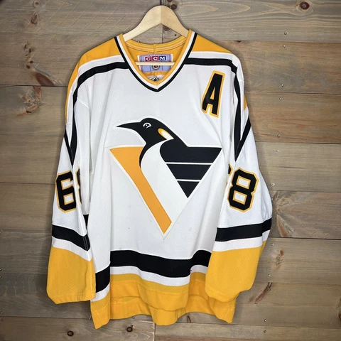 Vintage Pittsburgh Penguins Jaromir Jagr CCM Jersey 90s NHL Men's Size Large Cover