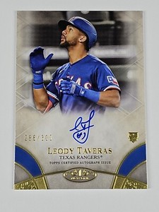 Leody Taveras 286/300 RC Rookie Autograph 2021 Topps Tier One Break Out Rangers 