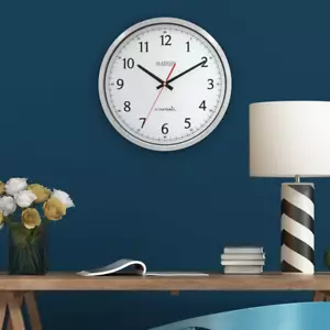 Wall Clock 14 in Round UltrAtomic Stainless Steel Analog w/ Shatterproof Lens - Picture 1 of 12