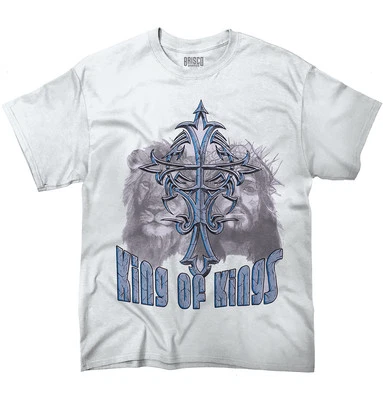 Cristianos Cruz Jesucristo Rey de Reyes Hombres Informales Cuello Redondo Camisetas Camisetas Foto 1 de 4