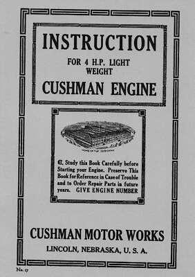 Cushman 4 H.P. Light Weight Instruction Manual (please read description) - Image 1 of 3
