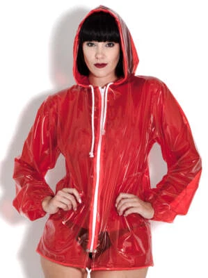 Raw PVC Female Jelly Jacket Red - Image 1 of 4