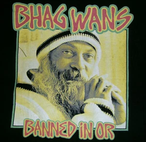 RAJNEESH PURAM BHAGWAN T SHIRT Gr.L BANNED IN OREGON AMERICAN APPAREL - Bild 1 von 3