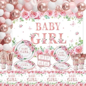 227 PCS Baby Shower Decorations for Girl Gender Reveal Party Supplies Tablewa... - Picture 1 of 9