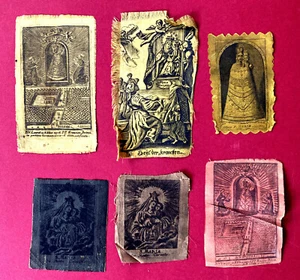 1700 Andachtsbild - Sechs Marienbildnisse auf Seide - Loreto - Langegg - Karmel - Picture 1 of 9