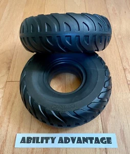 2 NEW PERMOBIL AGGRESSIVE SOLID CASTER TIRES for F3, F5, M5, 210 x 65 (2.50-3). - Picture 1 of 24