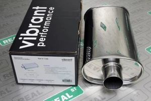 Vibrant Performance StreetPower Oval Muffler 2.5" Inlet/Outlet (Center-Center) - Picture 1 of 9