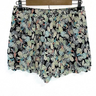 Pantalones Cortos Para Mujer Lauren Conrad Fluidos Bolsillos Floral Loro Vieira Azul Talla S Foto 1 de 4