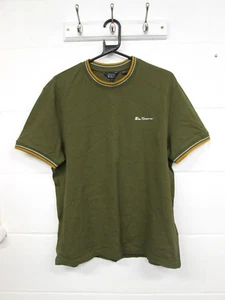 Ben Sherman 100 % Baumwolle khaki grün kurzärmliges T-Shirt Herren Größe L neu mit Etikett - Bild 1 von 4