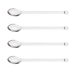 4 Pcs Clear Glass Tea Spoon Glass Stirring Spoon Stick Long Handle Coffee Stirre - Picture 1 of 7