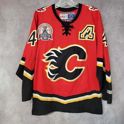 Autographed 2004 Stanley Cup Calgary Flames Jordan Leopold 4 Blasty Jersey Men S - Image 1 of 4