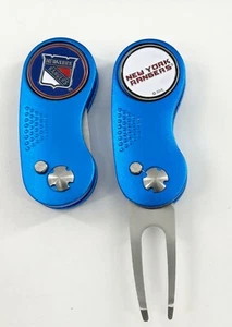GOLF SWITCHBLADE NHL NEW YORK RANGERS DIVOT REPAIR TOOL + Ballmarker Blue - Picture 1 of 1