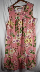 Vtg Anthony Richards House Dress 2X 3X Pink Floral Night Gown Lounge - Picture 1 of 4