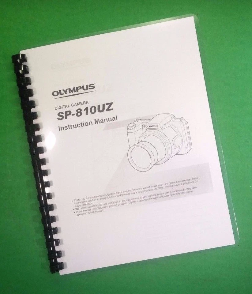Manual del propietario para cámara Olympus SP-810UZ SP810UZ 77 páginas ¡con cubiertas transparentes! Foto 1 de 1