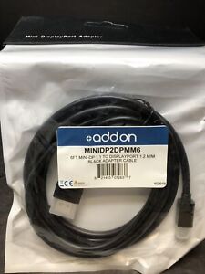 AddOn Blck adapter cable R-MINIDP2DPMM6 6ft Mini-DP 1.1 - displayport 1.2mm